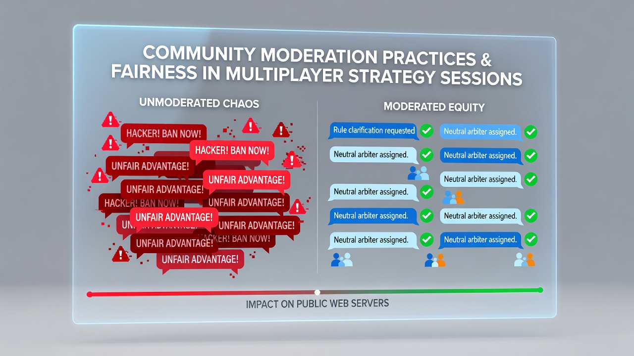 Moderators reviewing player reports on a public web server dashboard for multiplayer strategy sessions