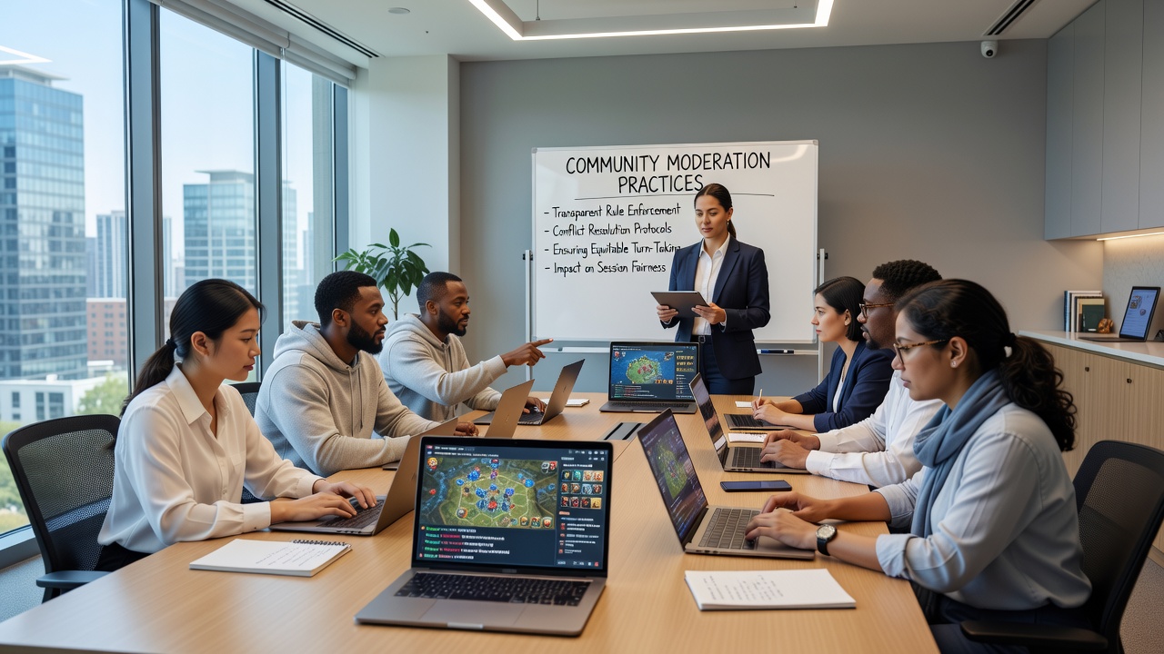 Players engaged in a real-time strategy match on a public web server with moderator oversight indicators visible
