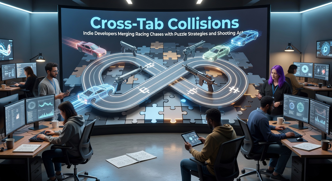 Players navigating a multiplayer adventure with racing chases and integrated shooting elements across browser tabs