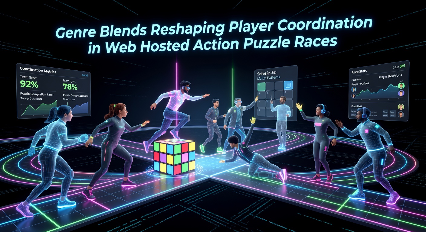 Team strategy session in a browser game combining shooting precision with puzzle solving on shared racing paths