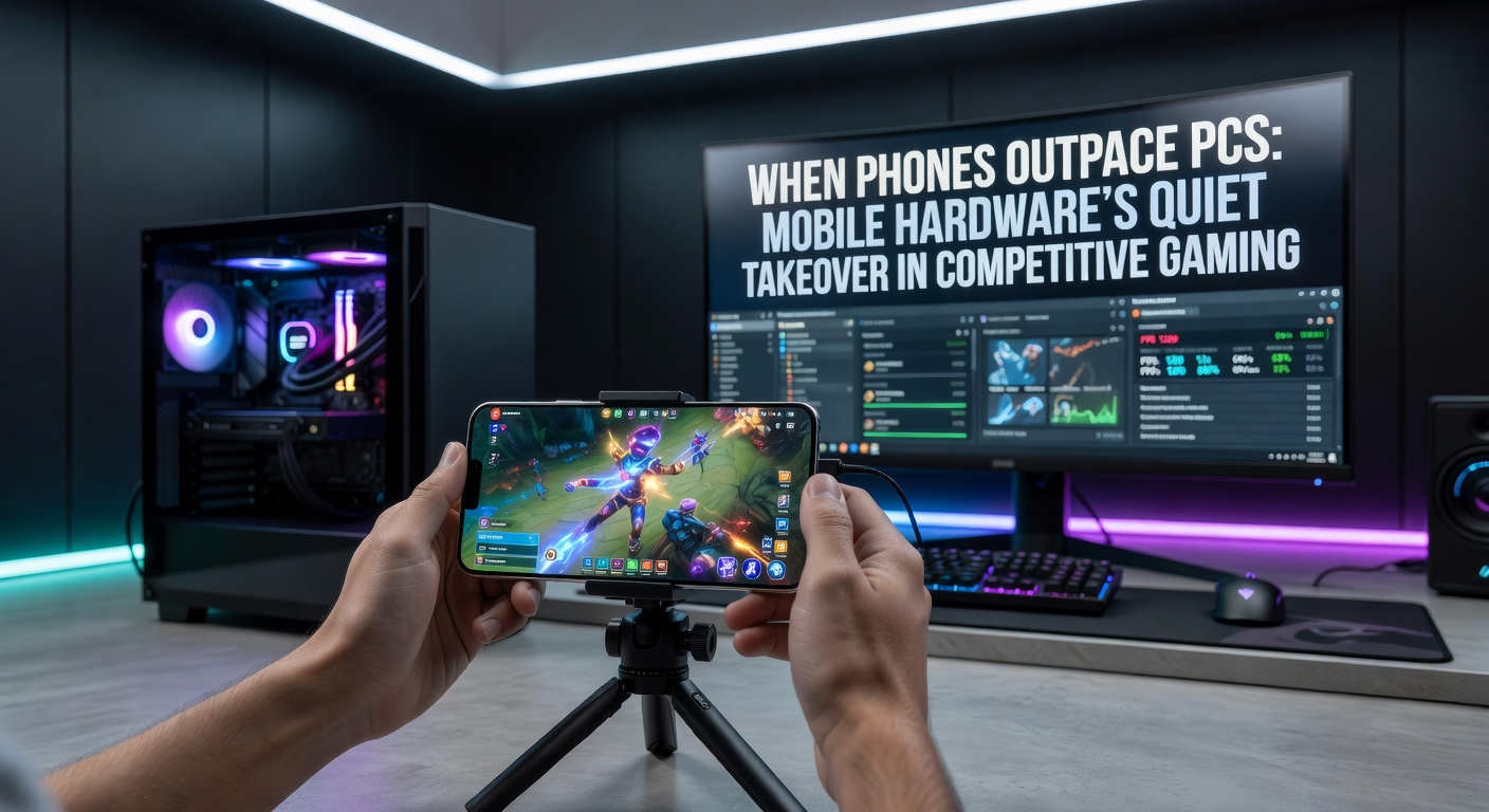 Esports arena filled with mobile gamers competing on large screens, illustrating the massive scale of mobile tournaments